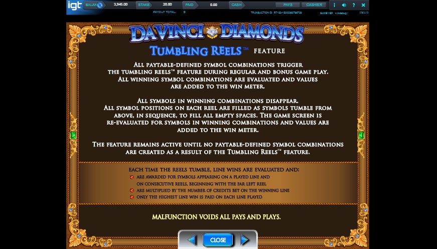 davinci diamonds slot machine detail image 5